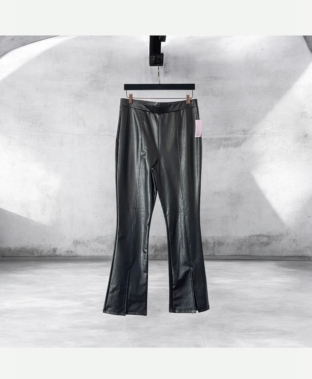 New Wild Fable Womens High Rise Black Pull-On Faux Leather Large